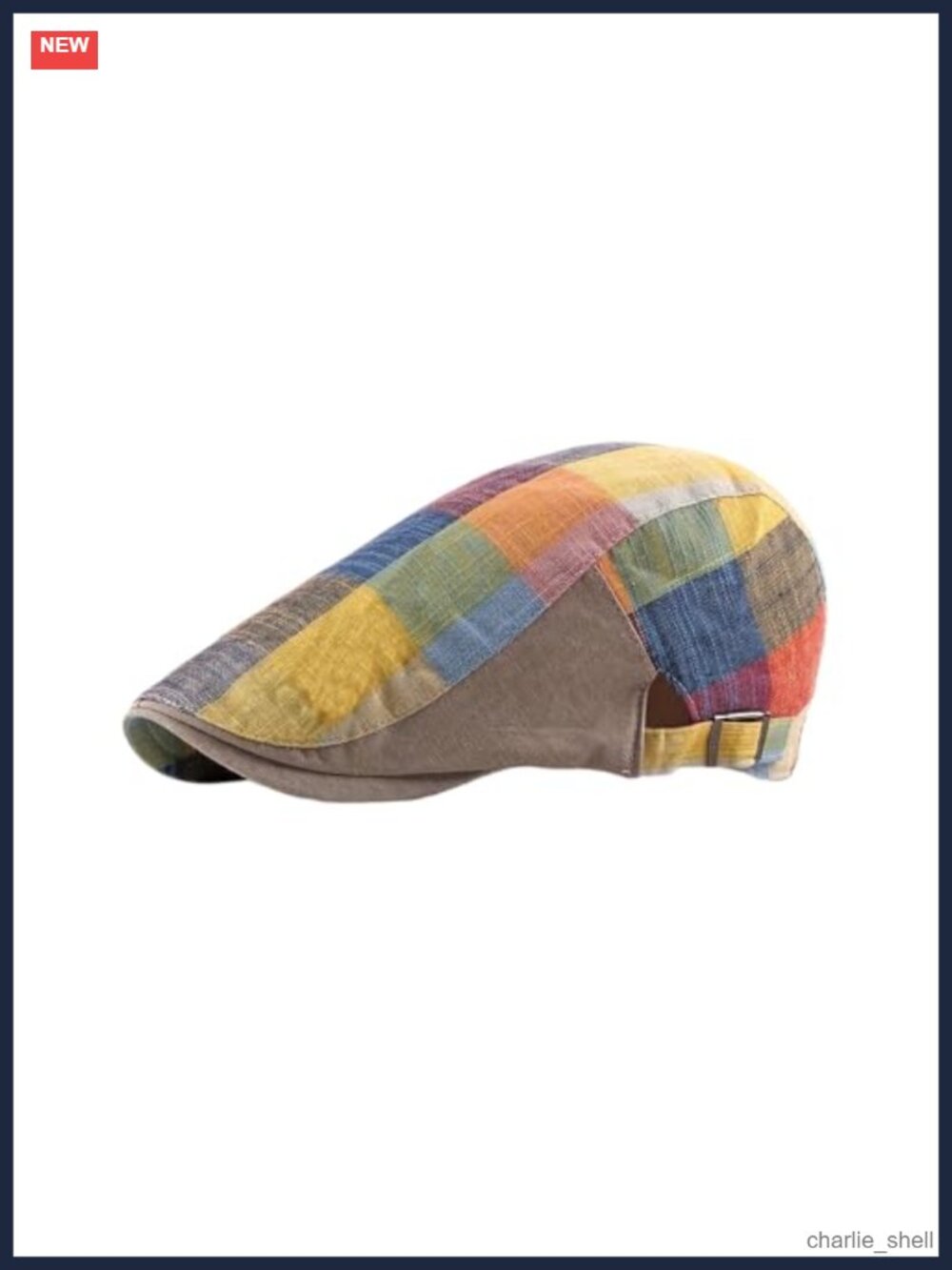 Plaid Herringbone Newsboy Cap Thin Flat Duckbill Hat Unisex